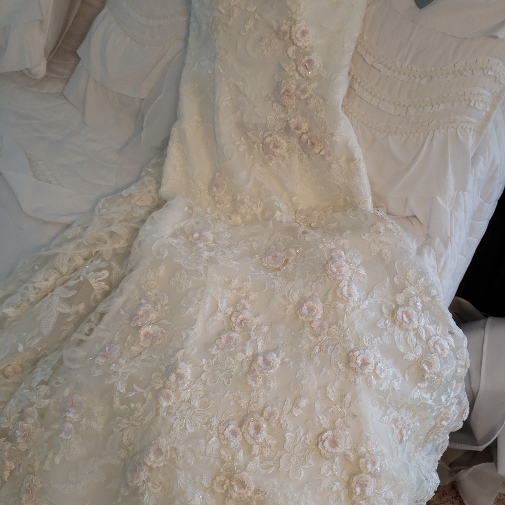 David's Bridal wedding gown sz 4 Oleg Cassini NWT